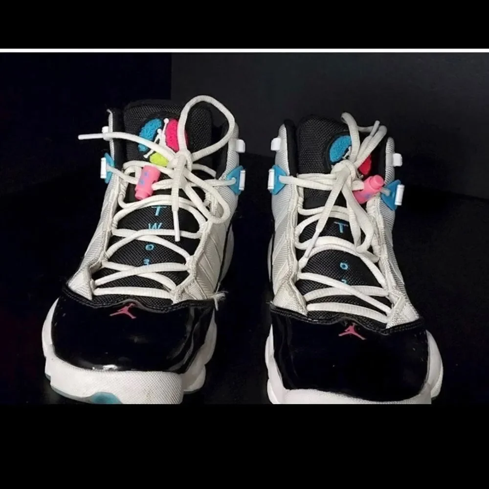 Nike Jordan 6 Rings Patent White Black Pink SOUTHBEACH Miami CK0017-100 Sz 9.